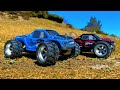 WLToys A979 1/18 4WD Monster Truck High Speed RC Cars! Blue vs Black First Look, Run ... & Trouble!