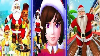 Santa Girl Run VS Subway Santa Claus Runner Xmas VS Xmas Santa Surfer Running Game Gameplay screenshot 3