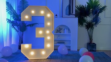 4FT Marquee Light up Number 3 Mosaic Balloon Frame DIY Tutorial From Merry Mosaics