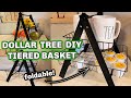 DIY Dollar Tree Farmhouse Tiered Wire Basket | Michaels Dupe
