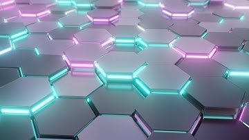 Abstract Sci-Fi Neon Glow Hexagon Cell Matrix Moves and Lights Flash 4K VJ Loop Moving Background