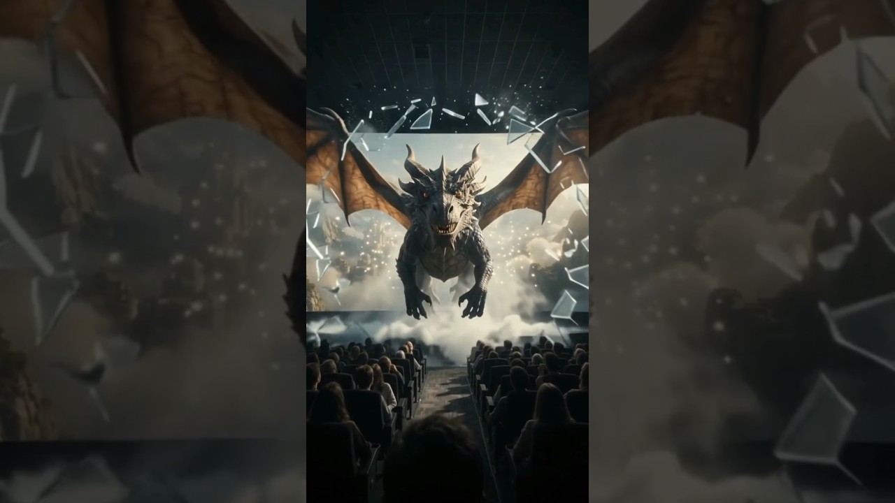 A Dragon Escaped From the Movie Screen! 🐉😱 !.. #cinematic #moviemagic #dragonvideo