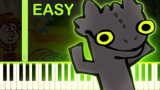 Toothless Dancing Meme Song - EASY Piano Tutorial