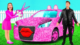 Pink Car vs Black Car Challenge by KaZaZa Challenge