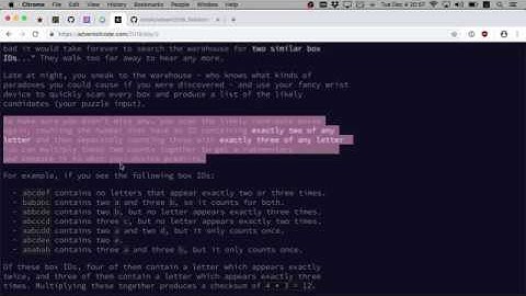 Advent of Code 2018 Day 2: Inventory Management System