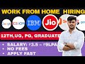 Work From Home Jobs 2025 💻 | Jio, Swiggy, Genpact Hiring | 12th, UG, PG, Graduate Eligible