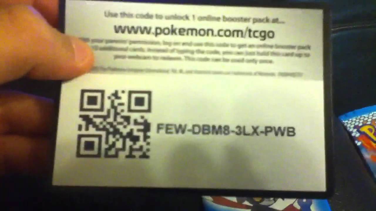 Pokemon Booster Pack codes - YouTube