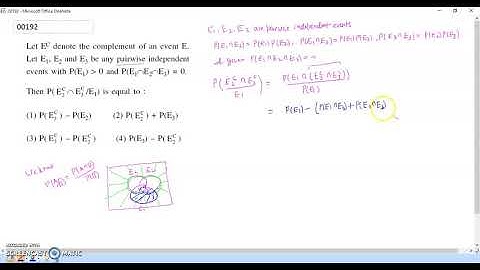 JEE MAIN 02 SEPTEMBER 2020 SIFT II MATHEMATICS VIDEO SOLUTION PROBABILITY