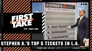 Stephen's A-List of the Top 5️⃣ hottest tickets in Los Angeles 🔥🎟️ | First Take