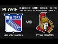 Ottawa Senators vs. New York Rangers - April 29, 2017 - EC Second Round G2 | NHL Classics