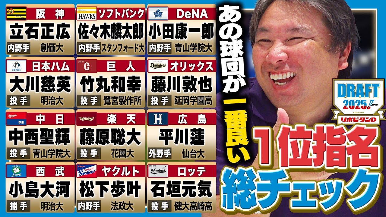【ドラフト会議2025】『佐々木麟太郎はソフトバンクに入る‼︎』立石正広は3球団競合で阪神が交渉権獲得‼︎里崎がドラフト絶賛も…疑問が残る球団とは⁉︎ドラフト1位をどこよりも詳しく解説します‼︎