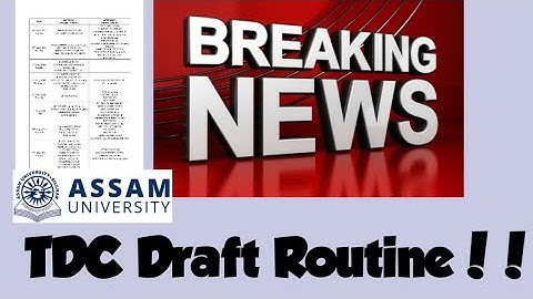 Assam University Silchar|| TDC Odd Semester Routine Draft !! Is it true or false??