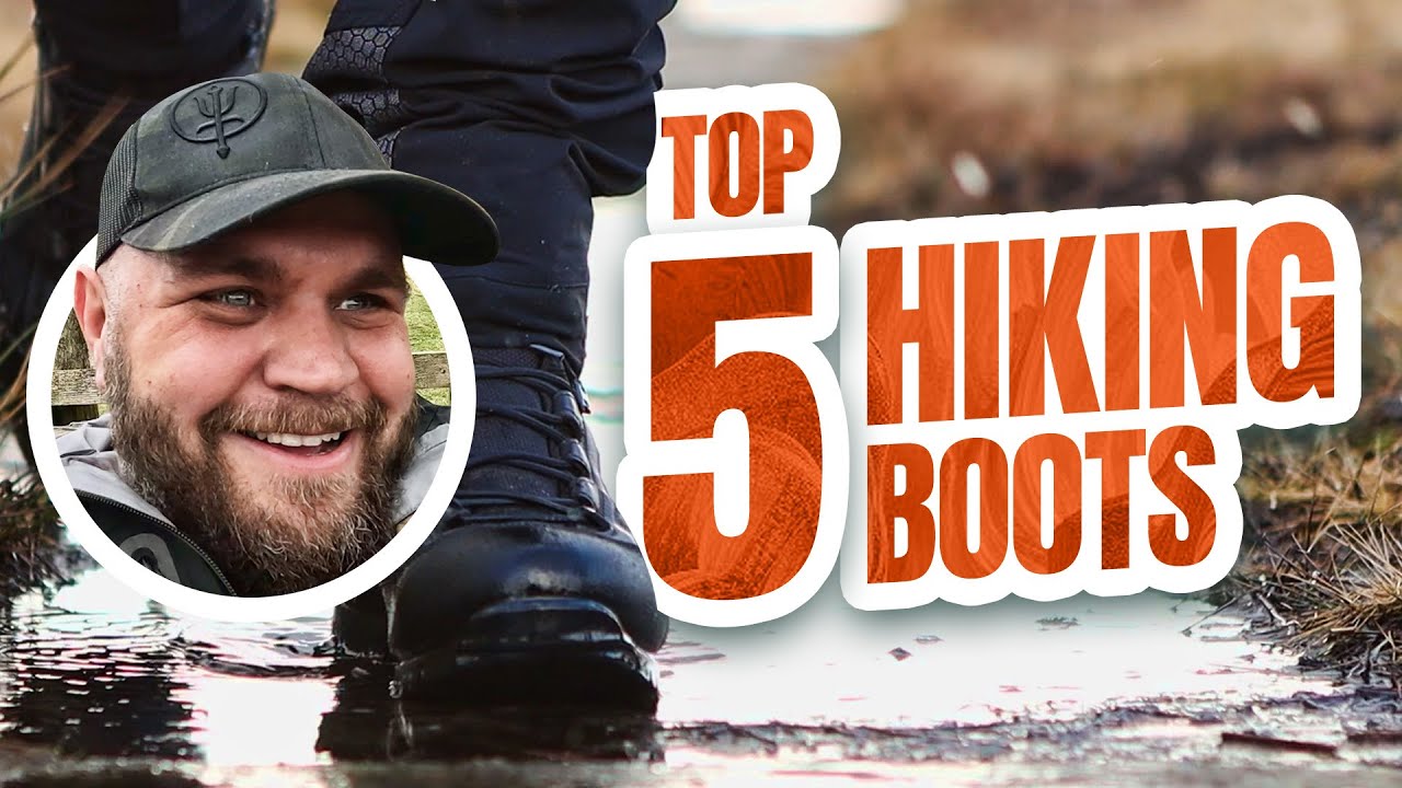 Woman selecting hiking boots in outdoor gear store