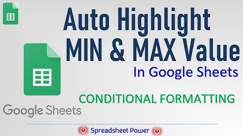 Auto Highlight MIN and MAX Values in Google Sheets