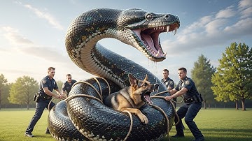 Heroic Rescue Team Saves Dog Rex from Giant Black Python | 911s Animal Rescue