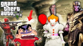 GTA 5 : SHINCHAN AND DEADPOOL VS THANOS AND PENNYWISE | PART 6 (ENDING)