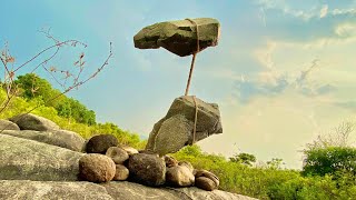 DIY creations from cement - Use cement and foam to create a unique levitating rock model