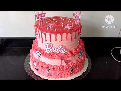 bolo 2 andares tema Barbie /princesa 