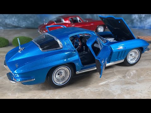 🚙💙 1965 Chevrolet Corvette in Blue: 1/18 Diecast by Maisto