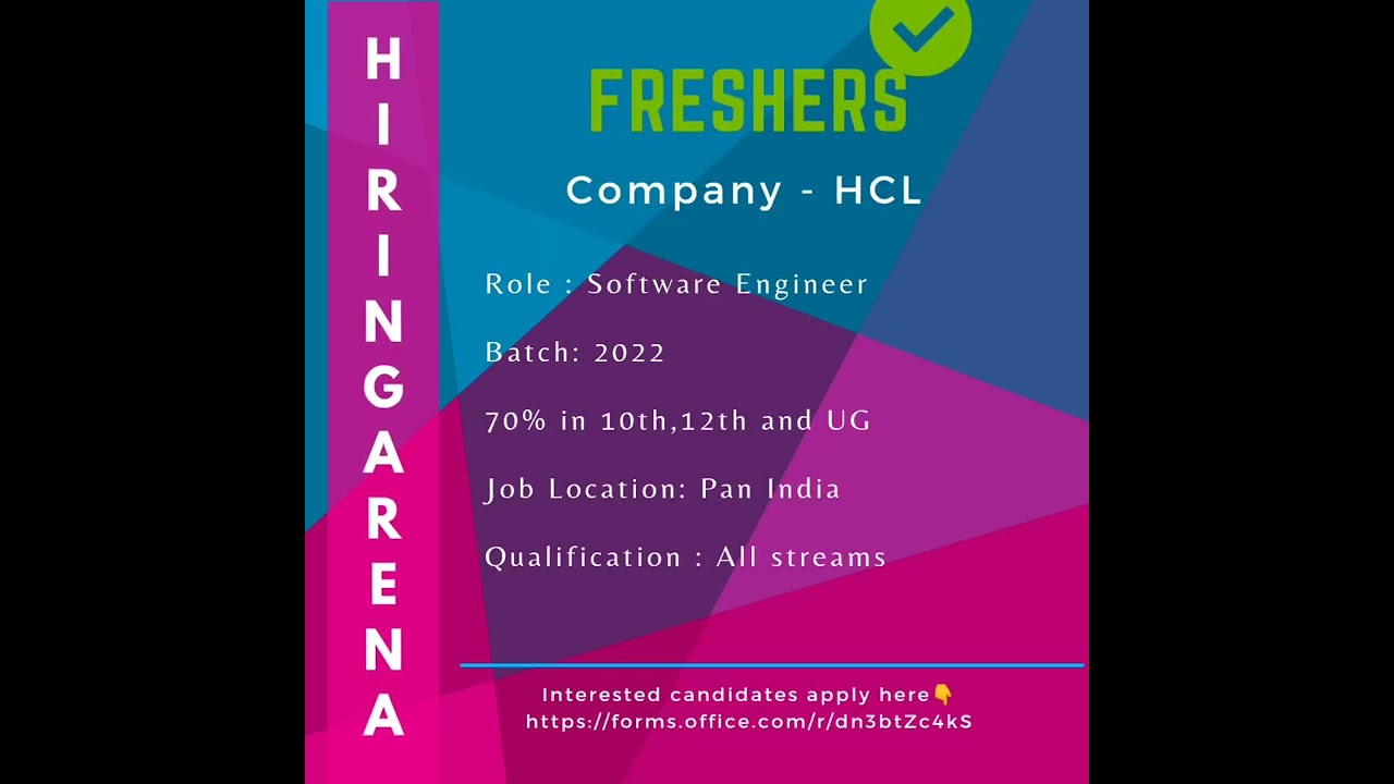 HCL hiring freshers | Hiring Arena