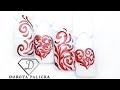 Valentine's nails, red chrome transfer foil heart nail art. Valentine's nails ideas tutorial