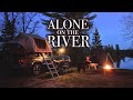 Rooftop tent camping on a wild river alone with my dog
