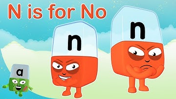 @officialalphablocks - N is for No | Meet the Alphabet | Learn to Spell