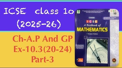 ICSE|class-10th|maths|ch-10|ex-10.3| Geometric Progressions| questions 20-24|part-3///