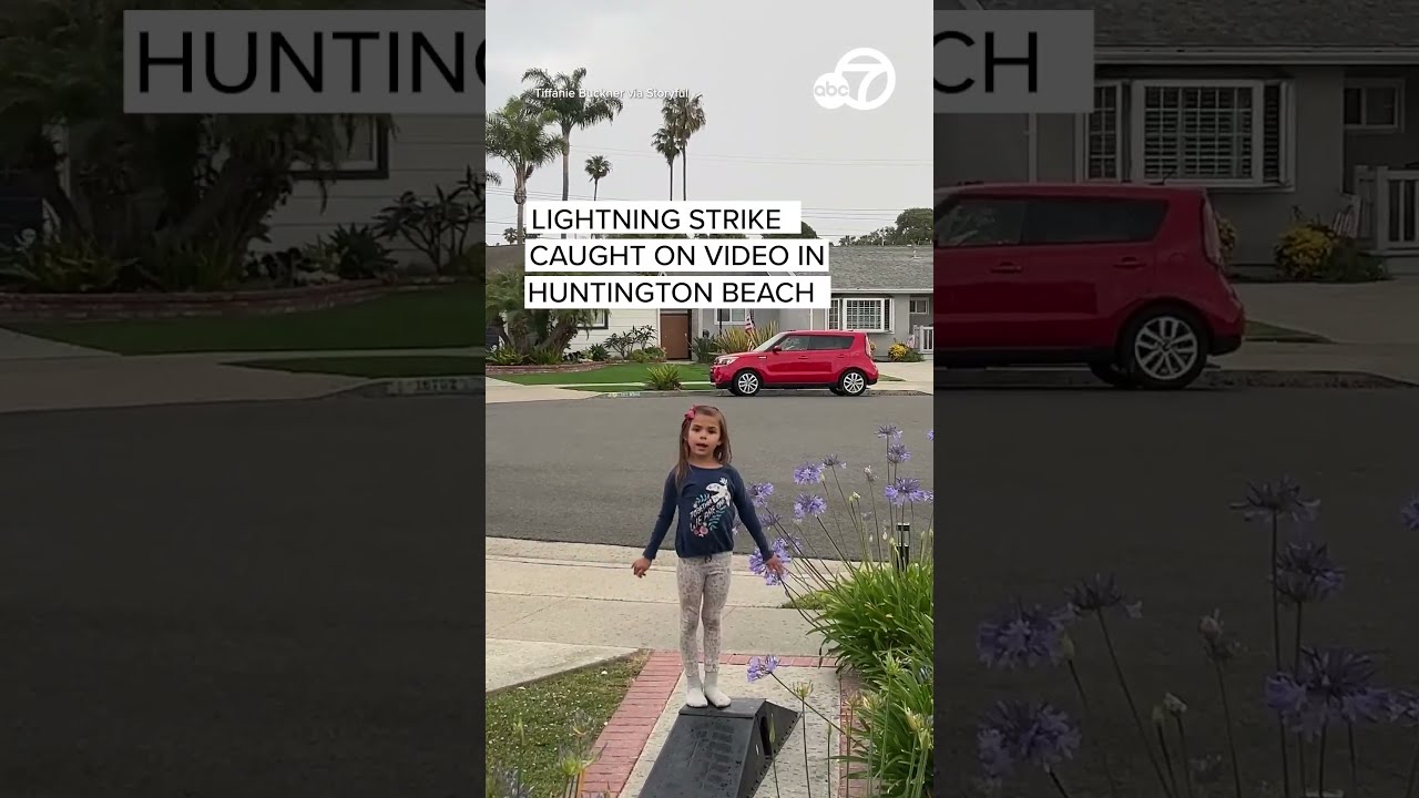 Lightning Strike Caught On Camera In Huntington Beach