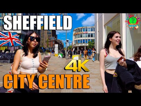 Sheffield City Centre 2023 Walking Tour 4K 60fps #Sheffield #UK