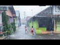 Heavy rain hits rural indonesiavery heavy and refreshing3 hours of