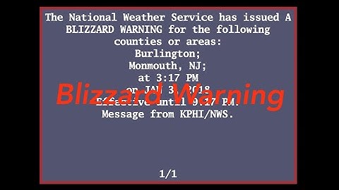 EAS Reenactment Mock: Blizzard Warning for Burlington, NJ and Monmouth NJ Counties [v2] - 01/03/2018