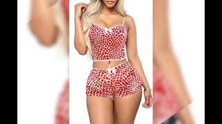 Womens Velvet 2 Piece Pajamas Set Tie Dye Spaghetti Strap Crop Top