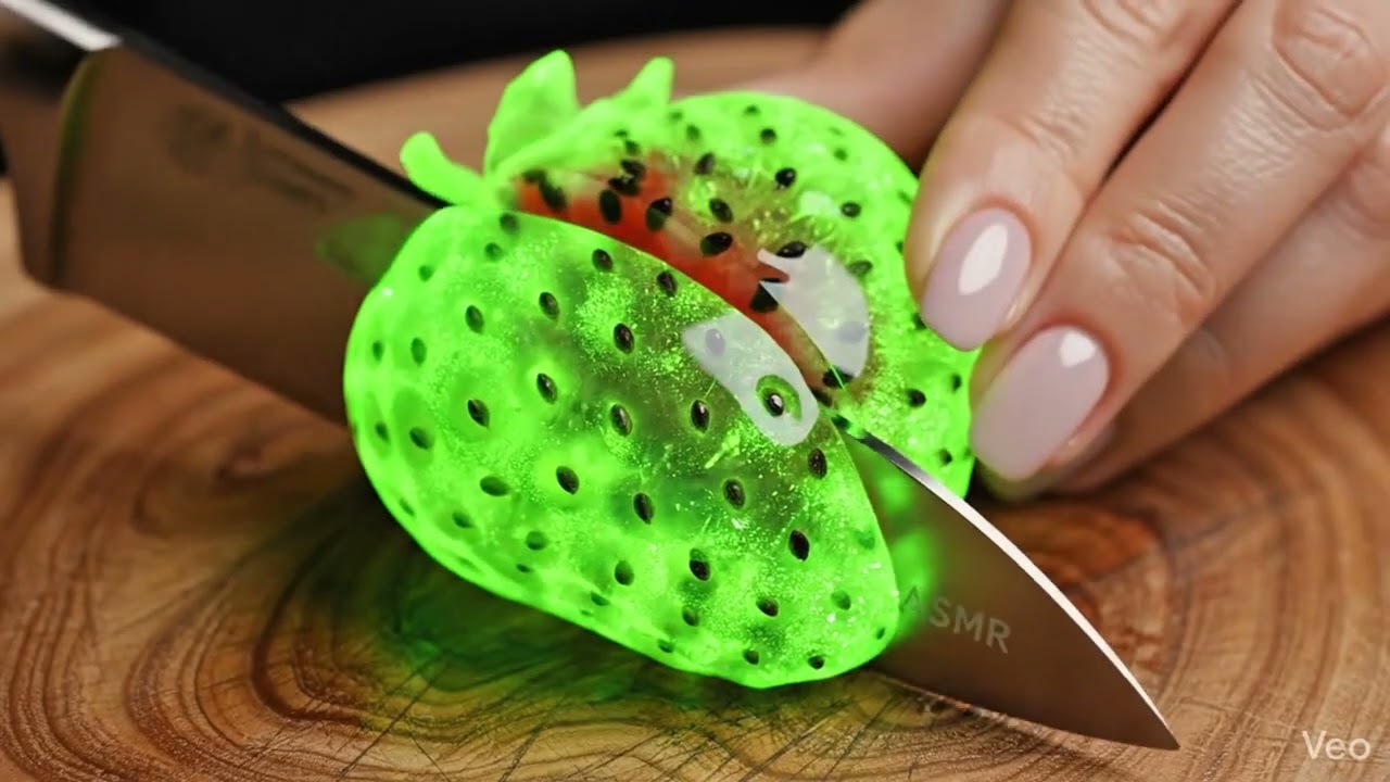 Most Satisfying Crystal Strawberry ASMR 🍓 Emerald Red | No Talking
