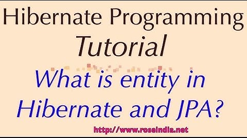 What is entity in Hibernate and JPA?