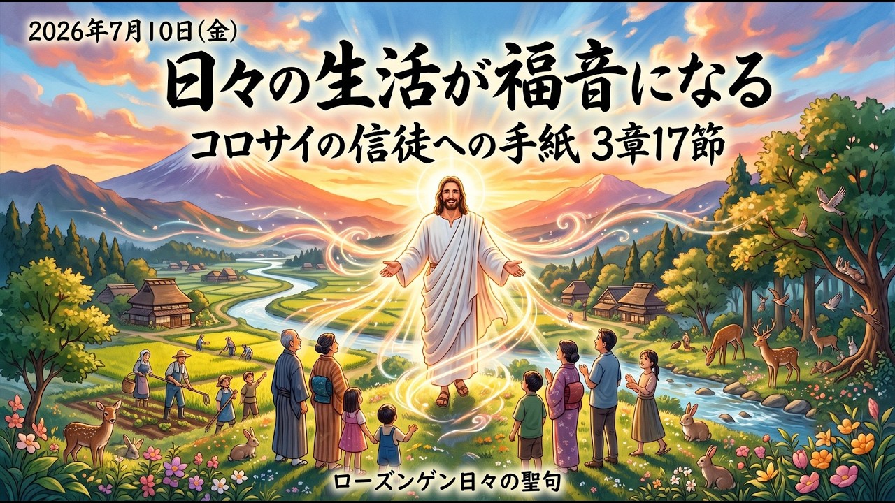 2026年7月10日(金)「日々の生活が福音になる」コロサイの信徒への手紙