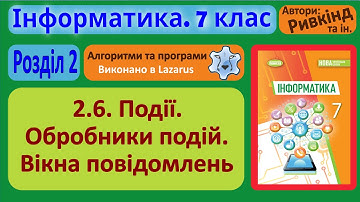 2.6. Події. Обробники подій. Вікна повідомлень (Lazarus) | 7 клас | Ривкінд