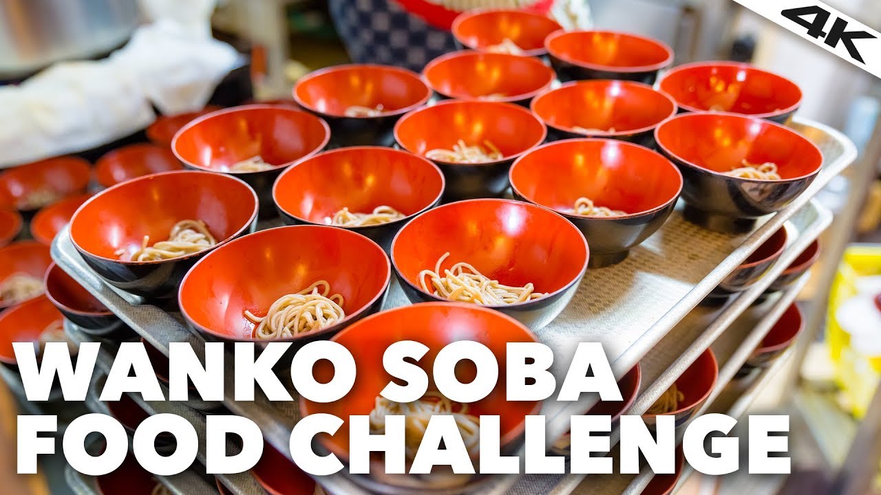 Japanese WANKO SOBA CHALLENGE: 100 bowls of Noodles | Kanagawa Prefecture [4K] | Yummy Japan