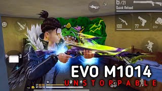 UNSTOPPABLE GAMEPLAY WITH EVO M1014 || green flame draco m1014 gameplay garena free fire