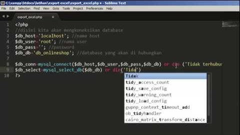 Tutorial Kita - 5 Menit Export Data Ke Excel Dengan PHP
