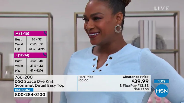 DG2 by Diane Gilman Space Dye Knit Grommet Detail Easy T...