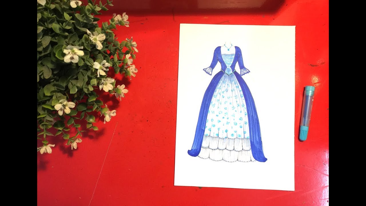 Cách vẽ váy công chúa | How to draw a princess dress | Dạy bé học ...