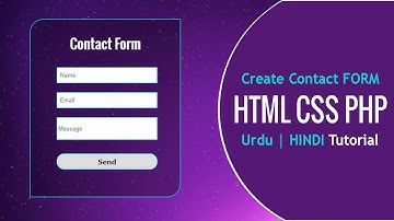 How To Create Contact Form Using HTML CSS | Urdu |  Hindi
