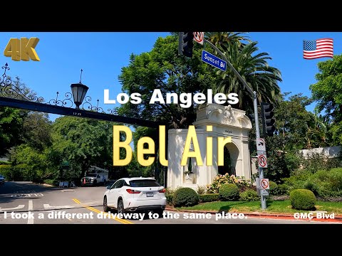 [4K] Los Angeles 🇺🇸, Bel Air California USA in Oct 2022 - Drive