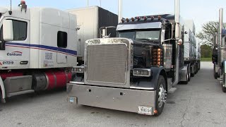 Black Peterbilt 389 At Truck Stop In Sarnia Ontario