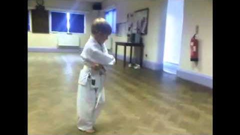 6 year old doing Basic Form 1 (Soo Bahk Do)