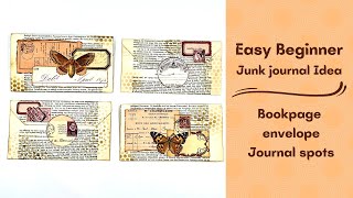 EASY BEGINNER TUTORIAL - JUNKJOURNAL IDEA - BOOKPAGE ENVELOPE/JOURNAL SPOT #papercraft #craftwithme