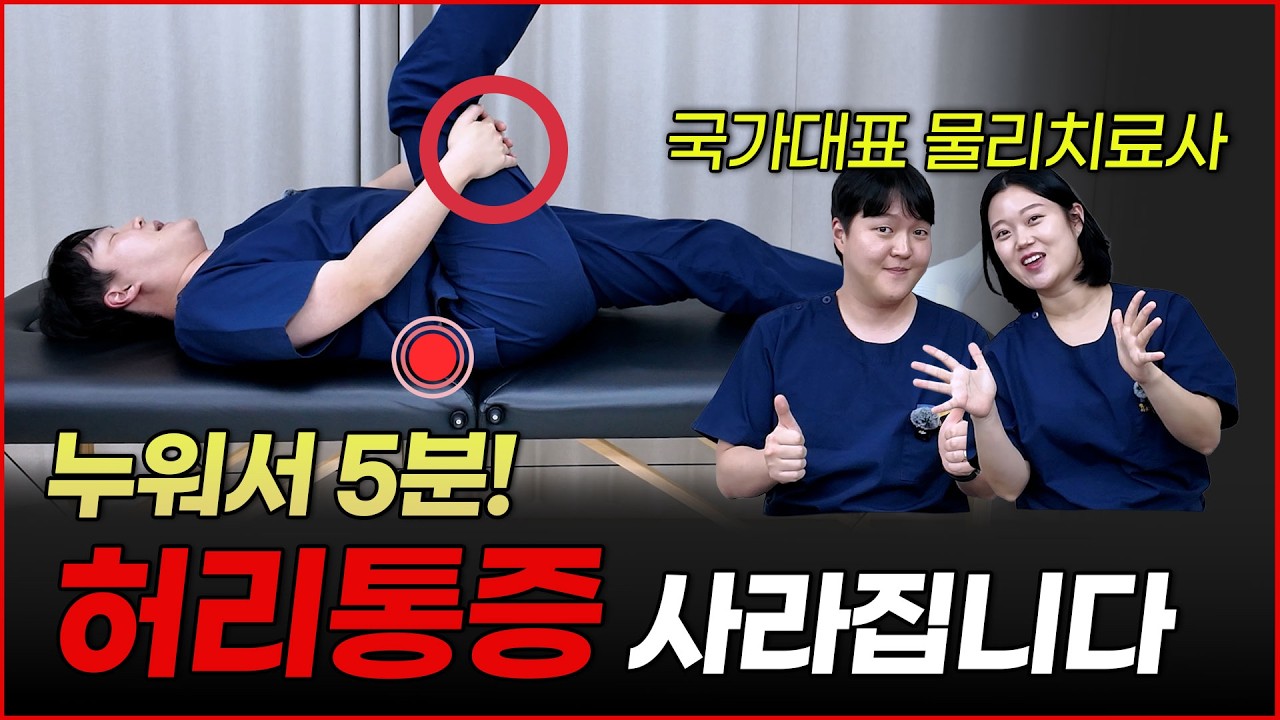 허리 통증/허리디스크 운동 - 과학적으로 검증된 누워서 5분 스트레칭