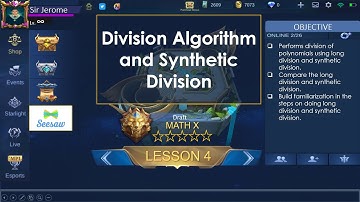 Lesson 4   Division ALgorithm and Synthetic Division