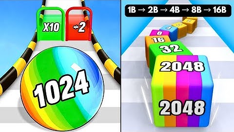 Jelly Tube Run 2048 | (1B → 2B → 4B → 8B → 16B) Progression Challenge | Number Ball Race & Merge 3D